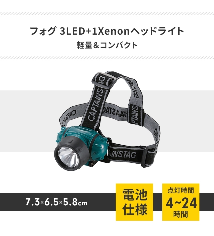 ヘッドライト LED 電池式 幅7.3 奧行6.5 高さ5.8 懐中電燈 防災用品 壽命が長い 登山 釣り キャンプ 防災 単4電池3本 M5-MGKPJ00409