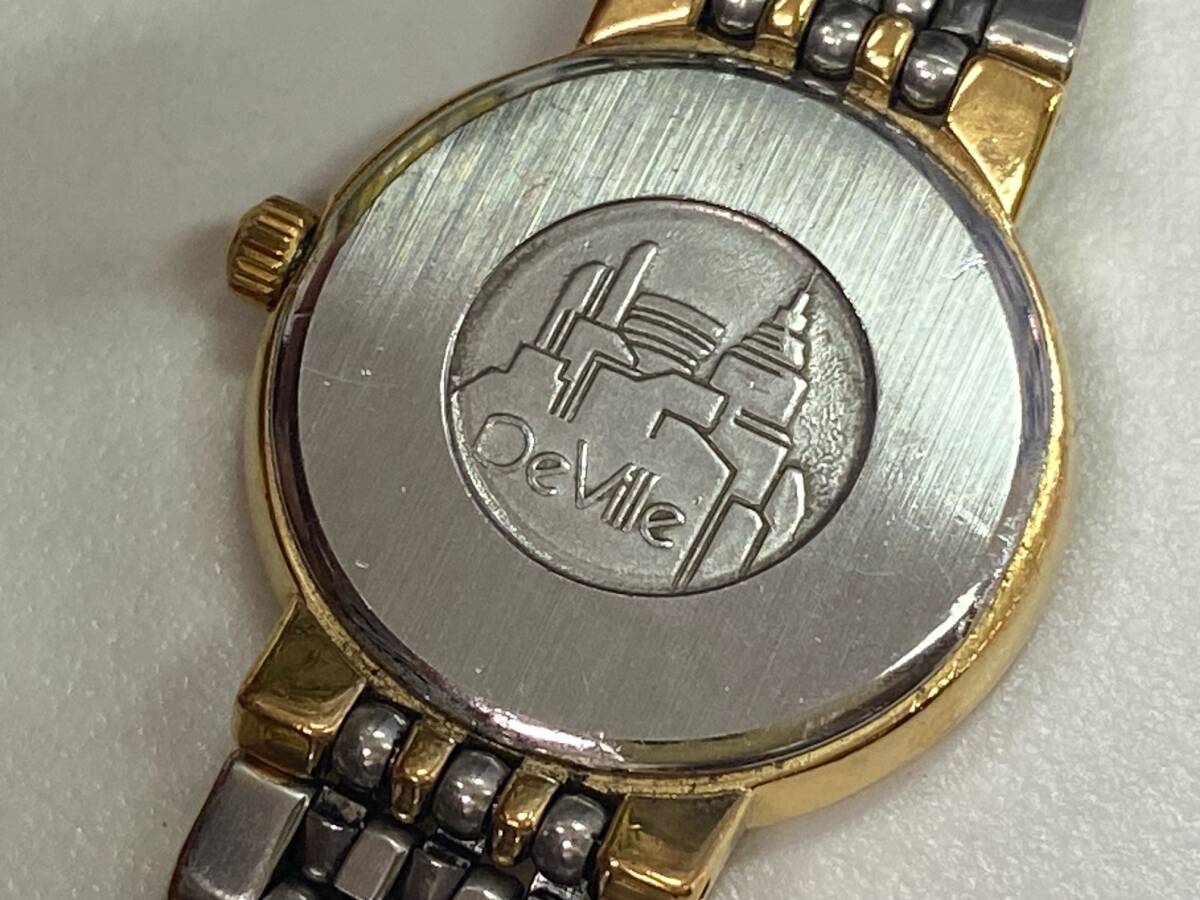 【現状不稼働 電池交換しての動作未確認】OMEGA De Ville オメガ デビル レディース腕時計 ラウンド ゴールド シルバー 白 ホワイト文字盤の画像9