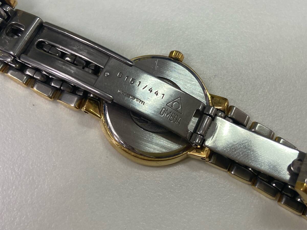 【現状不稼働 電池交換しての動作未確認】OMEGA De Ville オメガ デビル レディース腕時計 ラウンド ゴールド シルバー 白 ホワイト文字盤の画像8