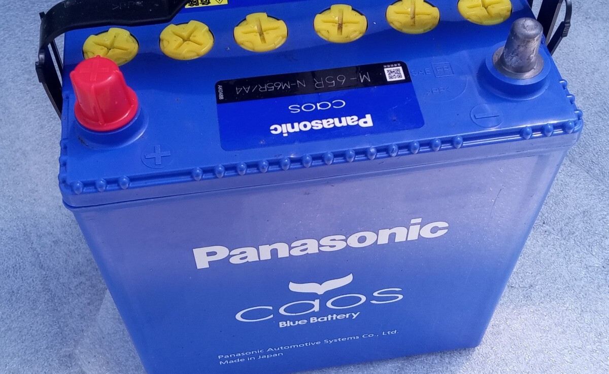  used battery Panasonic Chaos M65R repair electrical equipment idling Stop car M-65R23 year CAOS. peace 5 year installation BlueBattery blue battery Panasonic