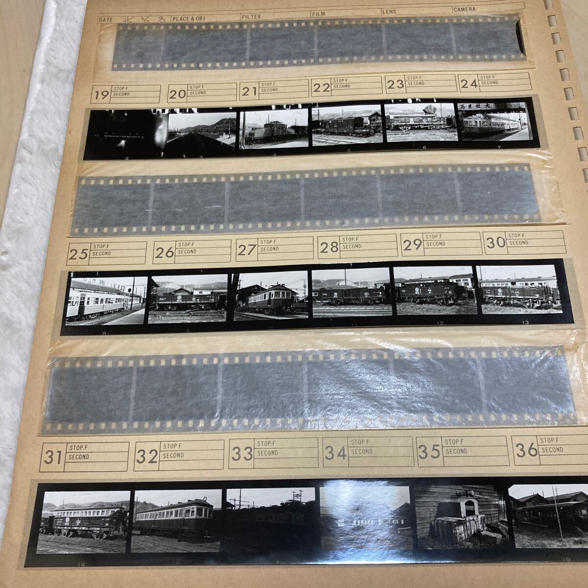 鉄道ネガ　路面電車 　古い写真フィルム28コマ　ベタ焼き写真28枚　昭和35年　_画像1