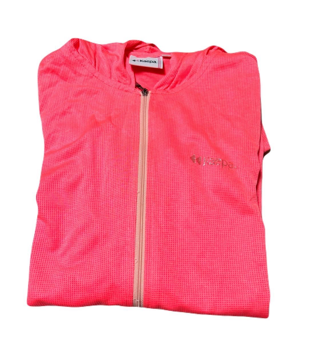 Kaepa ケイパ ランニングジャケット ウィンドブレーカー 薄手  レディース M ピンク 蛍光 ランニング マラソン  長袖