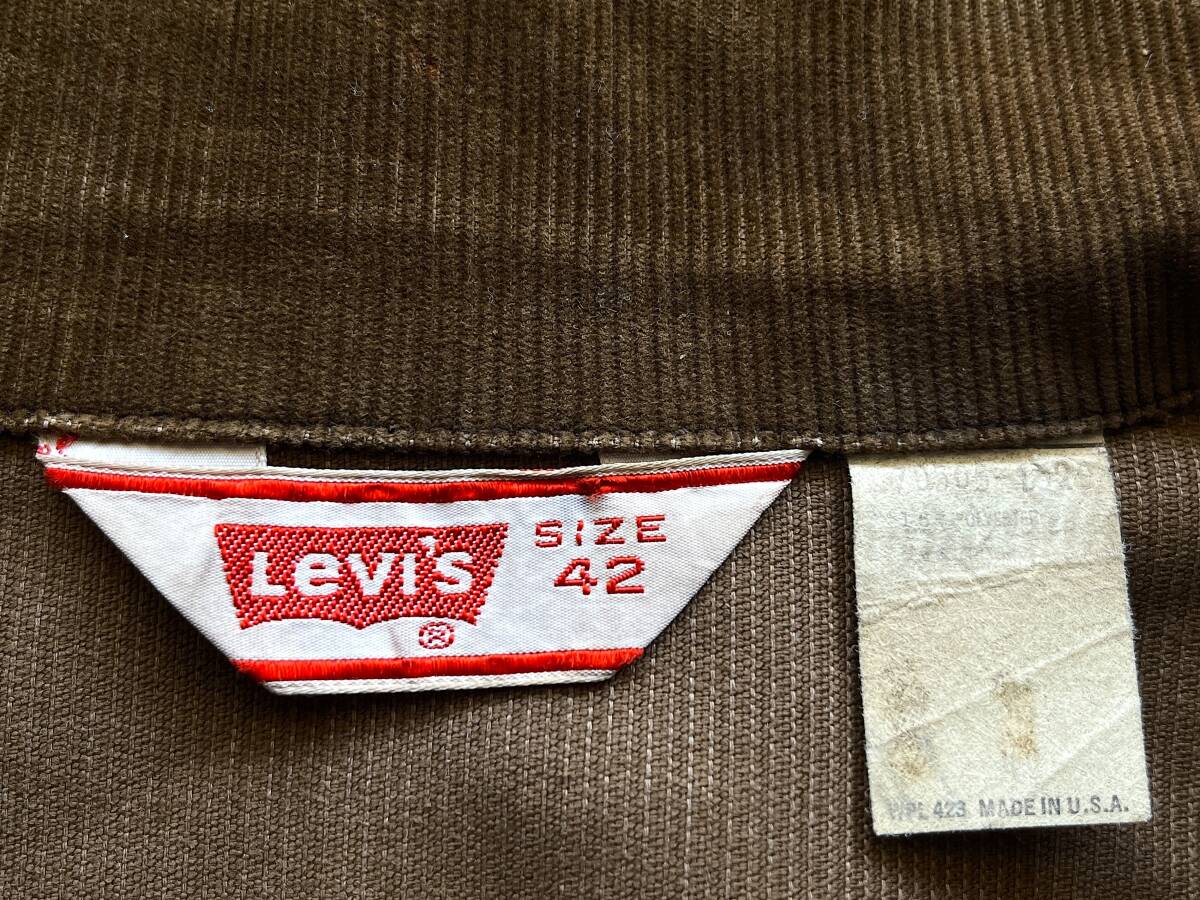 70s~ USA製 Levi's リーバイス コーデュロイ トラッカージャケット 70505 42 Gジャン アメリカ古着 ビンテージの画像3