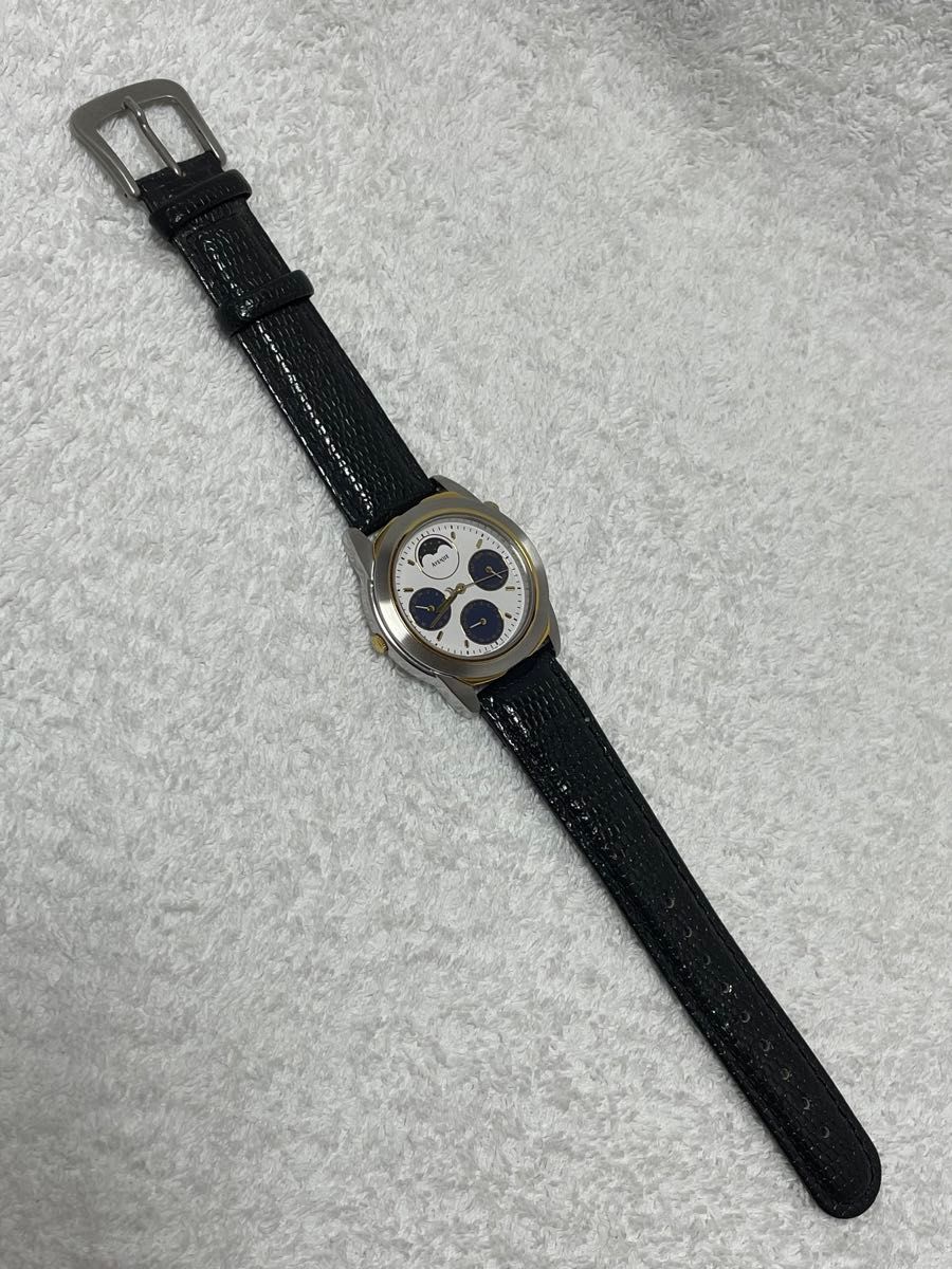 【美品】SEIKO セイコー アベニュー クォーツ【7F39-6060】ムーンフェィズ クロノグラフ【稼働品】メンズモデル