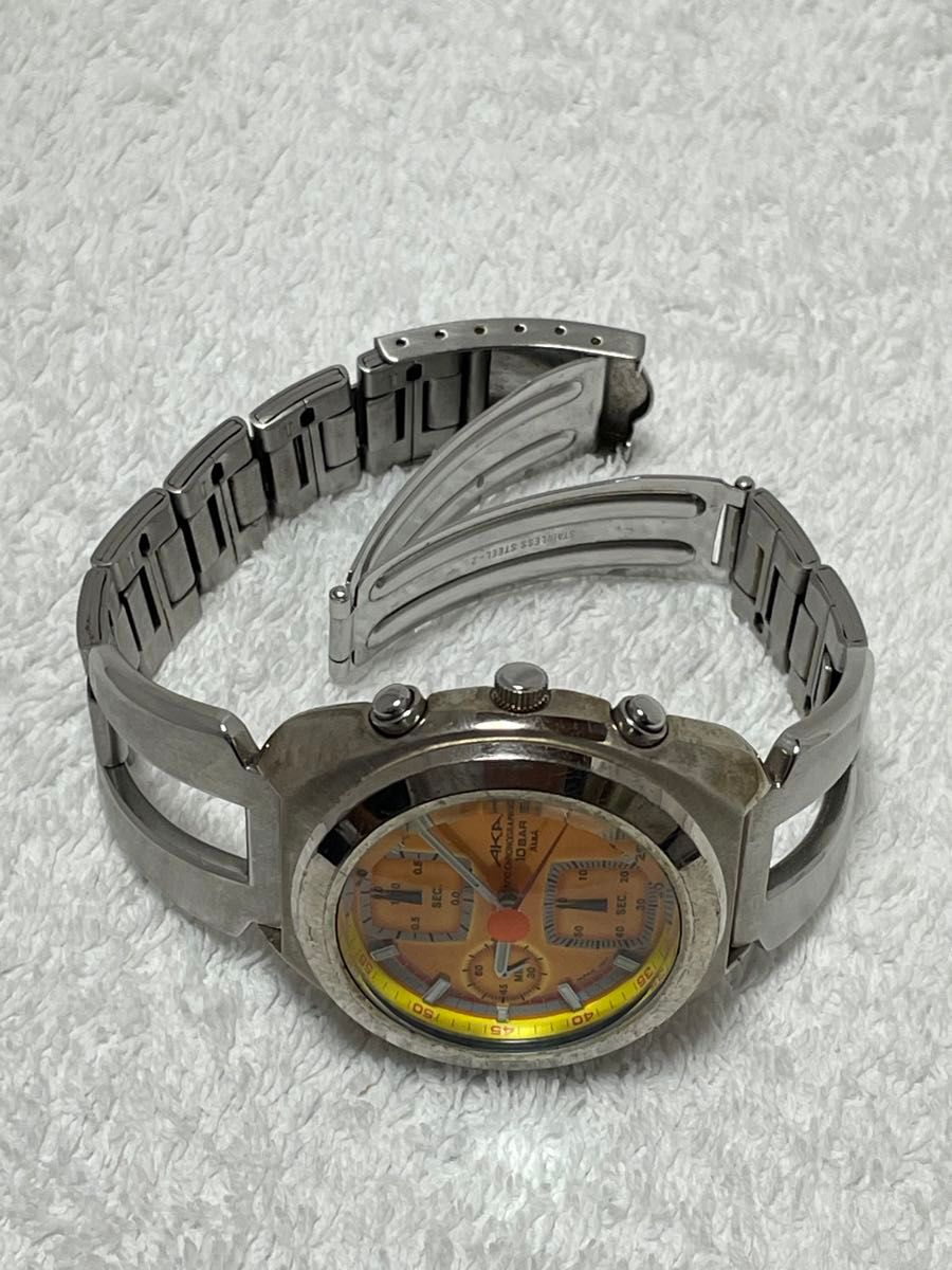 SEIKO セイコー アルバ AKA クォーツ【V657-6030】デイト クロノグラフ 純正ベルト【動作状況:良好】メンズモデル