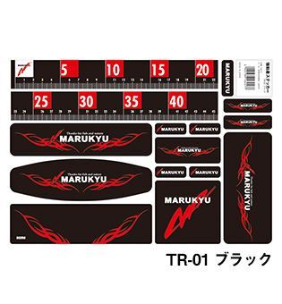 マルキュー 強粘着ステッカー TR-01 ブラック A4/21×29.7cm ロゴ シール アクセサリー 釣具 つり フィッシング_画像1