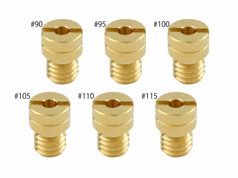 ポッシュフェイス 714809-10 メインジェットセット #90-#115 ケイヒン 丸小(5×6.7タイプ) ディオ'89/Gダッシュ 各1個入り バイク_画像1
