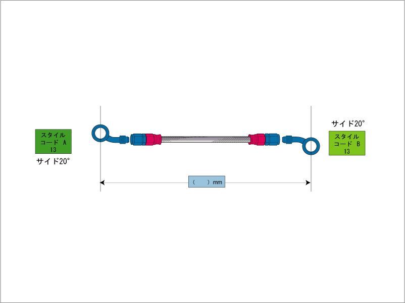 メッシュ ブレーキホース 250mm クリアホース/ブラック SD-SD スウェッジライン BAK-1313M-0250 イージーオーダーホース プロト_画像2