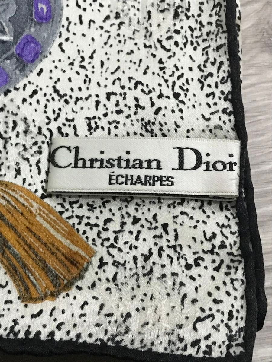 【良品】ChristianDior シルク 大判 スカーフ ストール ショール