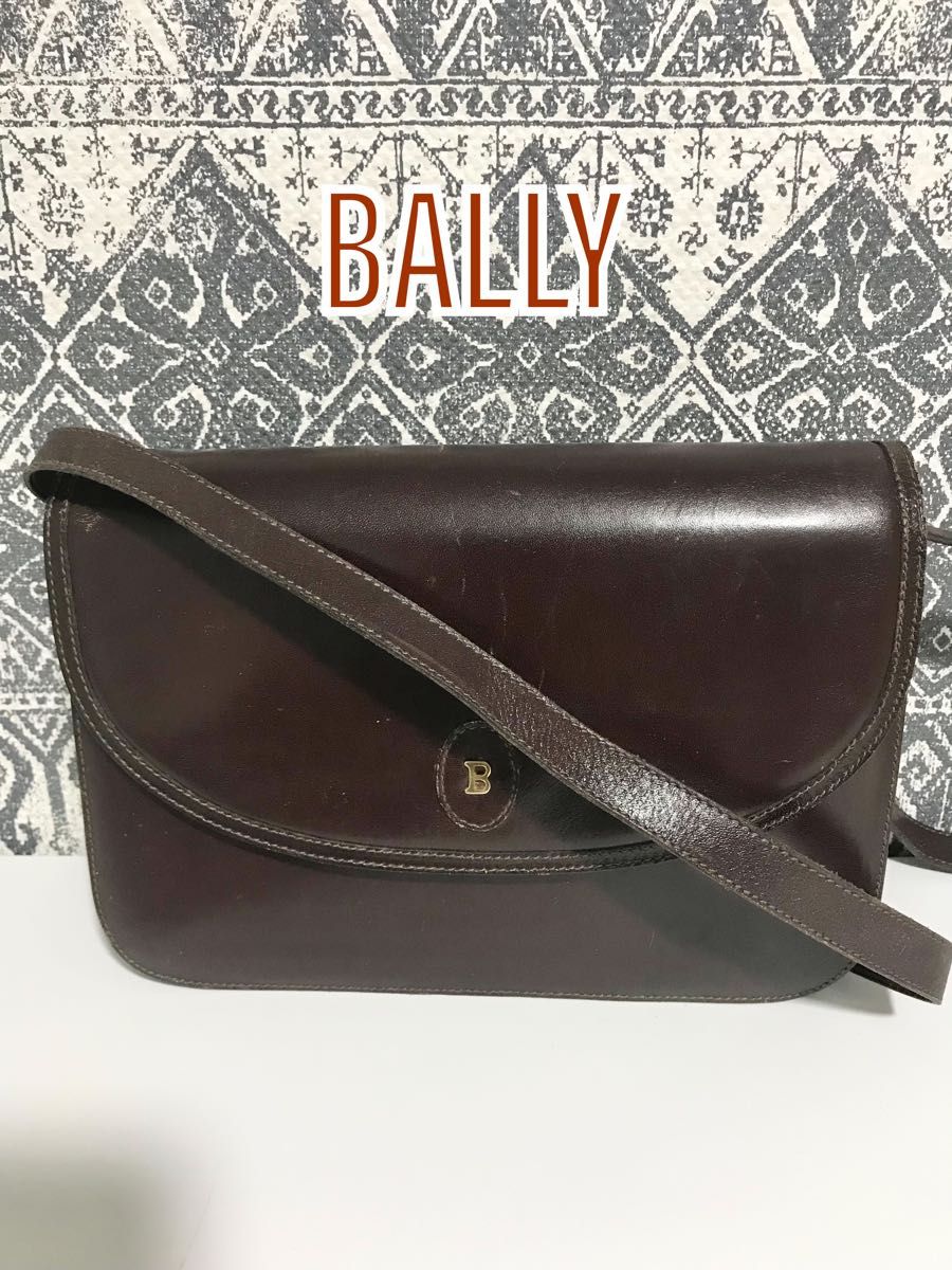 BALLY バリー ヴィンテージ レザー ショルダーバッグ ハンドバッグ 茶色