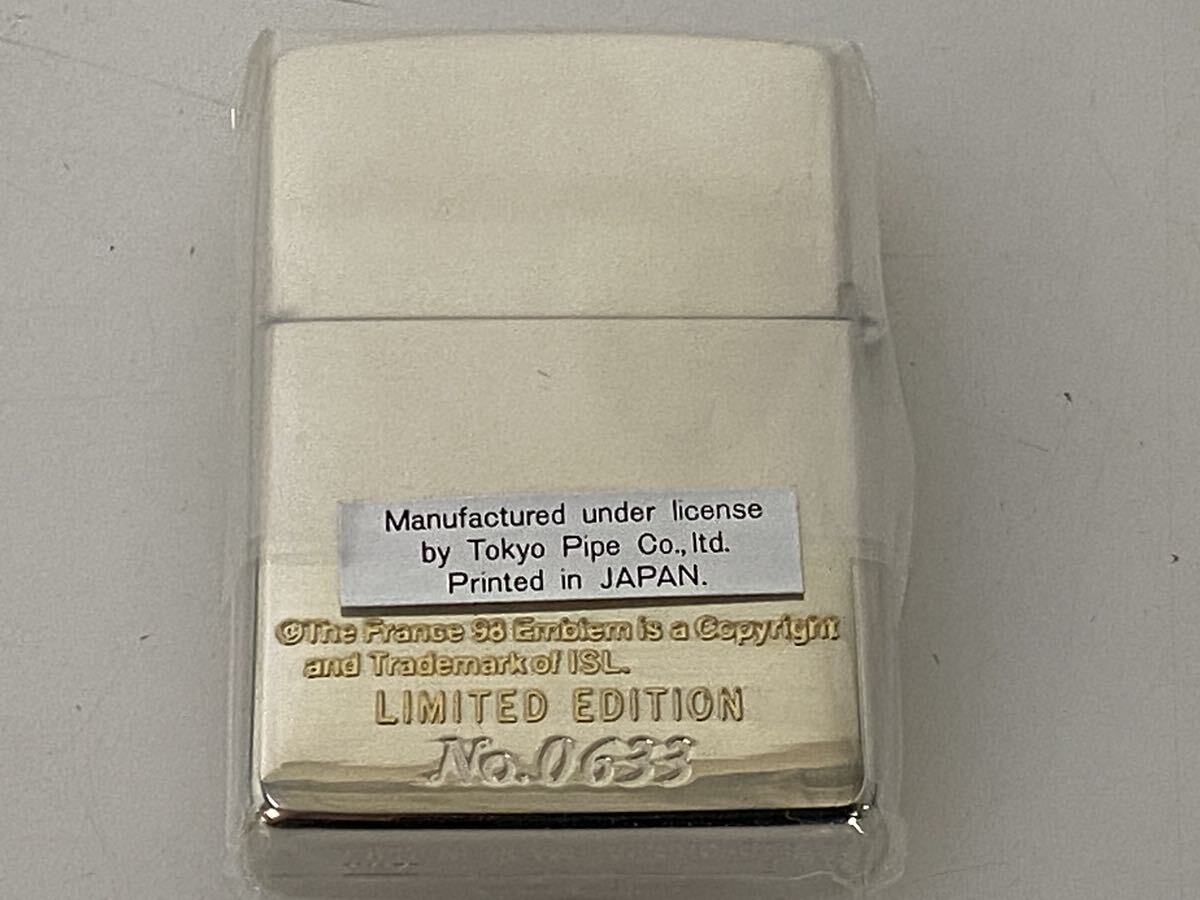 サ6593M★ZIPPO　ジッポーライター　FIFA World Cup FRANCE 98　キーホルダー付　シリアルNo.入り　1997年製　未使用品★_画像4