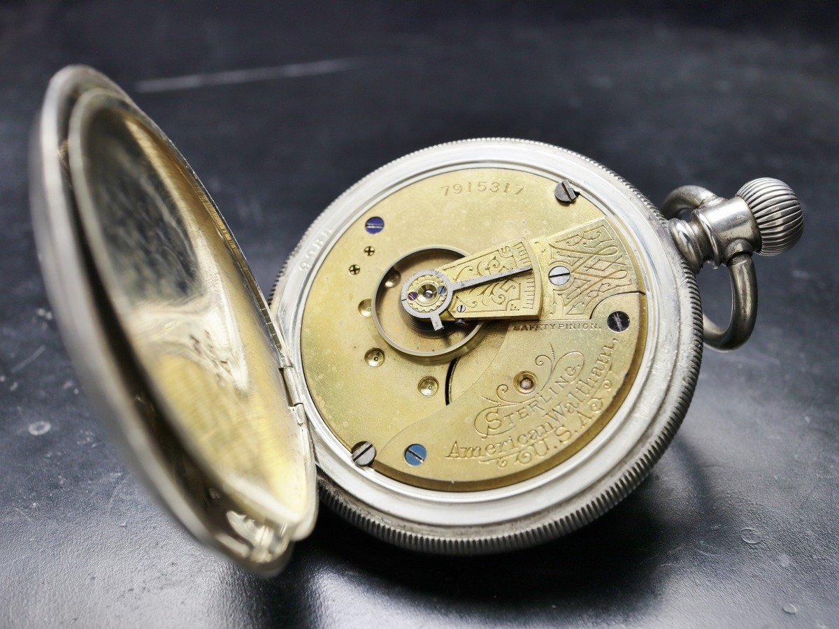 Waltham 銀無垢 大形懐中時計 1896年 明治29年 100年以上昔の時計の画像7