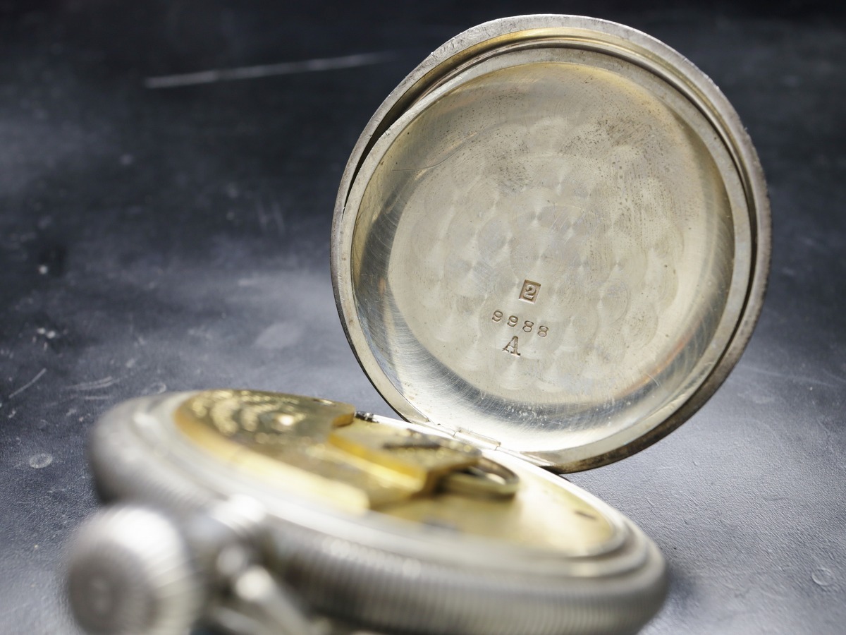 Waltham 銀無垢 大形懐中時計 1896年 明治29年 100年以上昔の時計の画像6