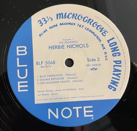 The Prophetic Herbie Nichols Vol. 1★ハービー・ニコルス Blue Note BN0019 東芝 日本盤 中古アナログレコード_画像4