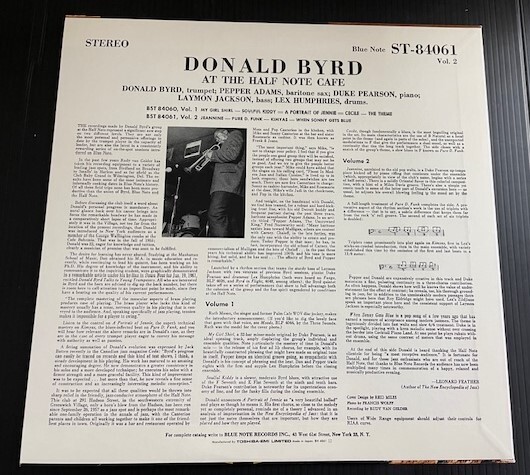 Donald Byrd At The Half Note Cafe Vol. 2★ドナルド・バード Blue Note BN4061 東芝 日本盤 中古アナログレコード_画像2