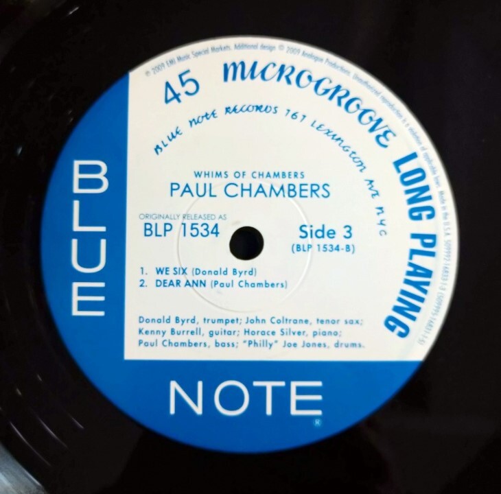 Paul Chambers Sextet/Whims Of Chambers★ポール・チェンバース Blue Note AP-1534 US盤 45回転2枚組 中古アナログレコードの画像6