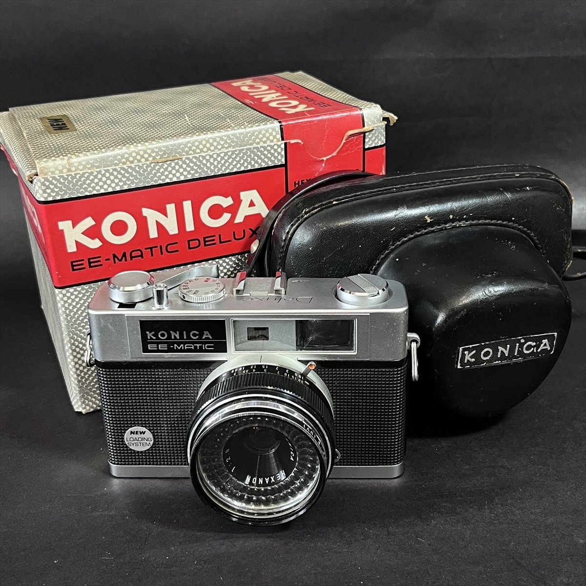 ◆ KONICA コニカ EE MATIC DELUXE レンズ HEXANON 1：2.8 F＝40㎜ カメラケースと元箱付 ◆の画像1