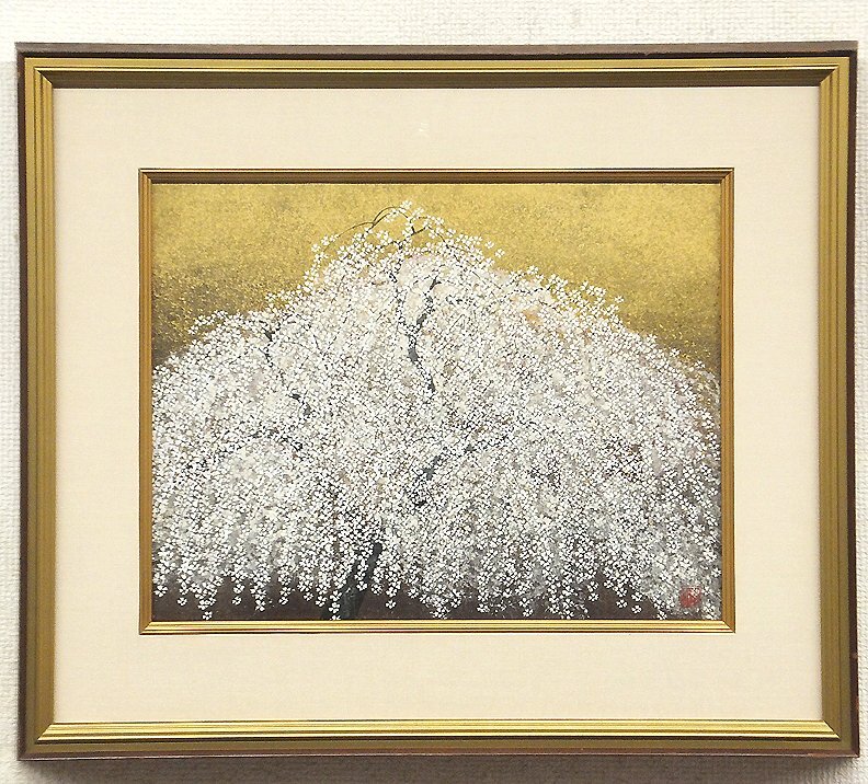 【GLC】平松礼二 「花樹宴」 日本画6号共シール 無所属巨匠 ◆桜逸品!_画像1