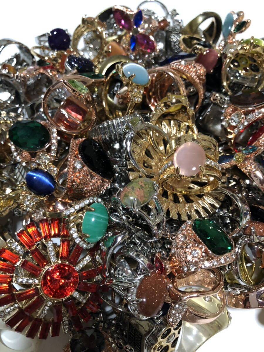  accessory set sale gross weight 1.2kg and more ring ring Vintage Showa Retro ornament rhinestone large amount set junk etc. 
