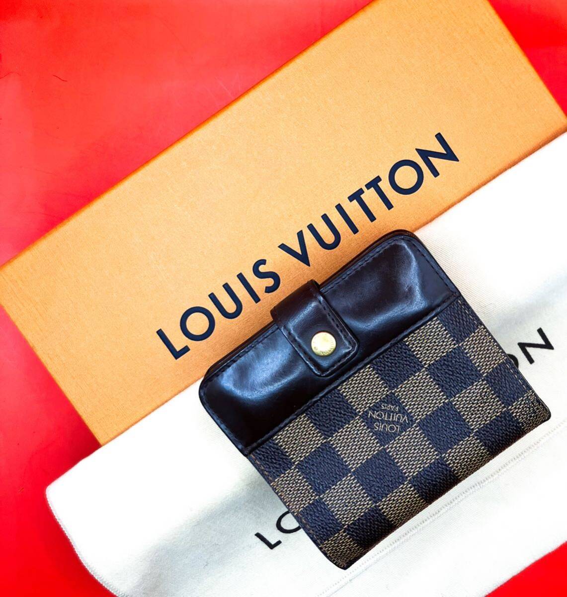 【美品】LOUIS VUITTONルイヴィトン ダミエ コンパクトジップN61668正規品_画像3