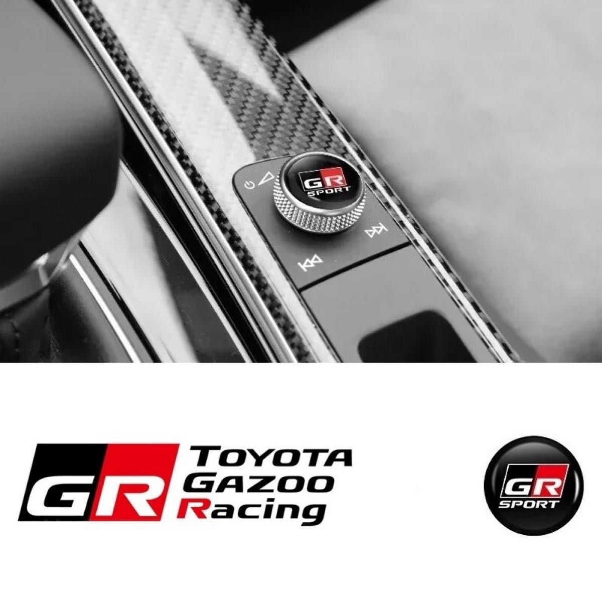 2個 GR SPORT トヨタTOYOTA GAZOO Racing 3Dクリスタルエンブレム15mm鍵穴マーク鍵穴隠しキーレスe