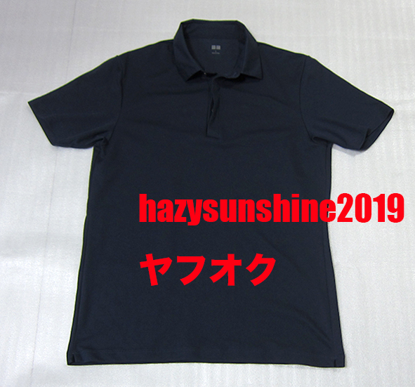 ユニクロ UNIQLO ポロシャツ POLO SHIRT サイズ SIZE L DARK BLUE 紺色 青の画像1