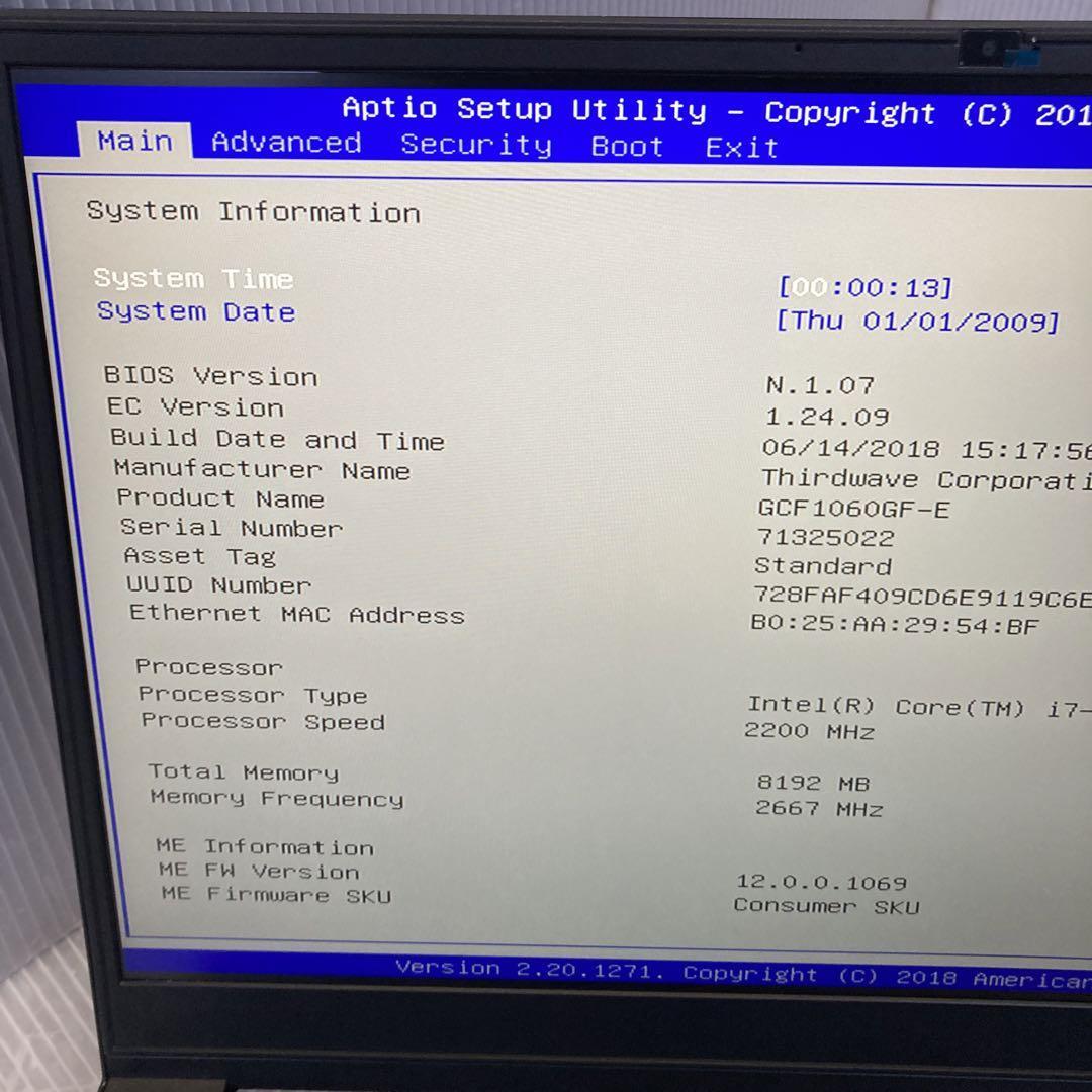 ドスパラ ガレリア i7 8750H GTX 1060 ゲーミングPC ジャンクの画像5