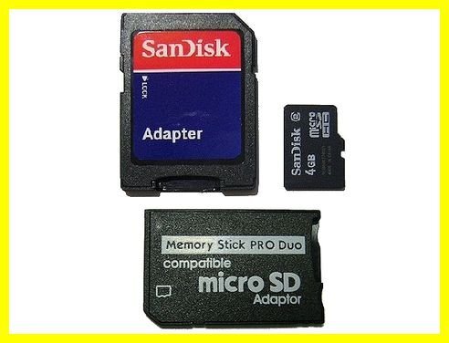 MicroSDHC4GB + Stick Produo + SD 3 -Peece Set