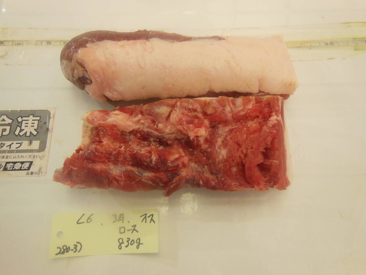 福岡県産天然猪肉 令和６年 3月 オス （２８０－３） ロース ８３０ｇの画像1
