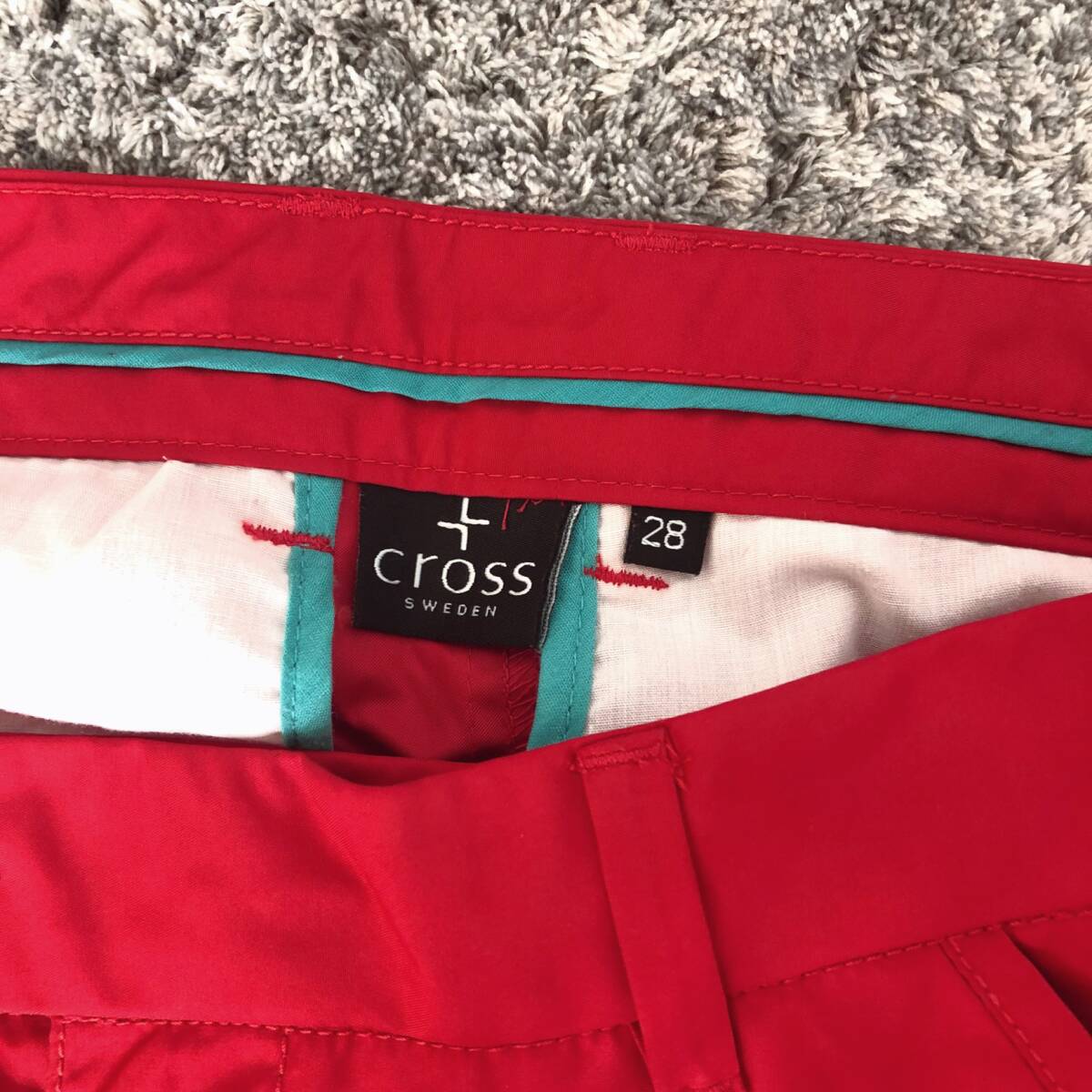 送料無料【美品】ゴルフ メンズ パンツ 【 クロス 】薄手 W28 CROSS SPORTS WEAR Cross Andre Pants レッド 赤 スウェーデンの画像5