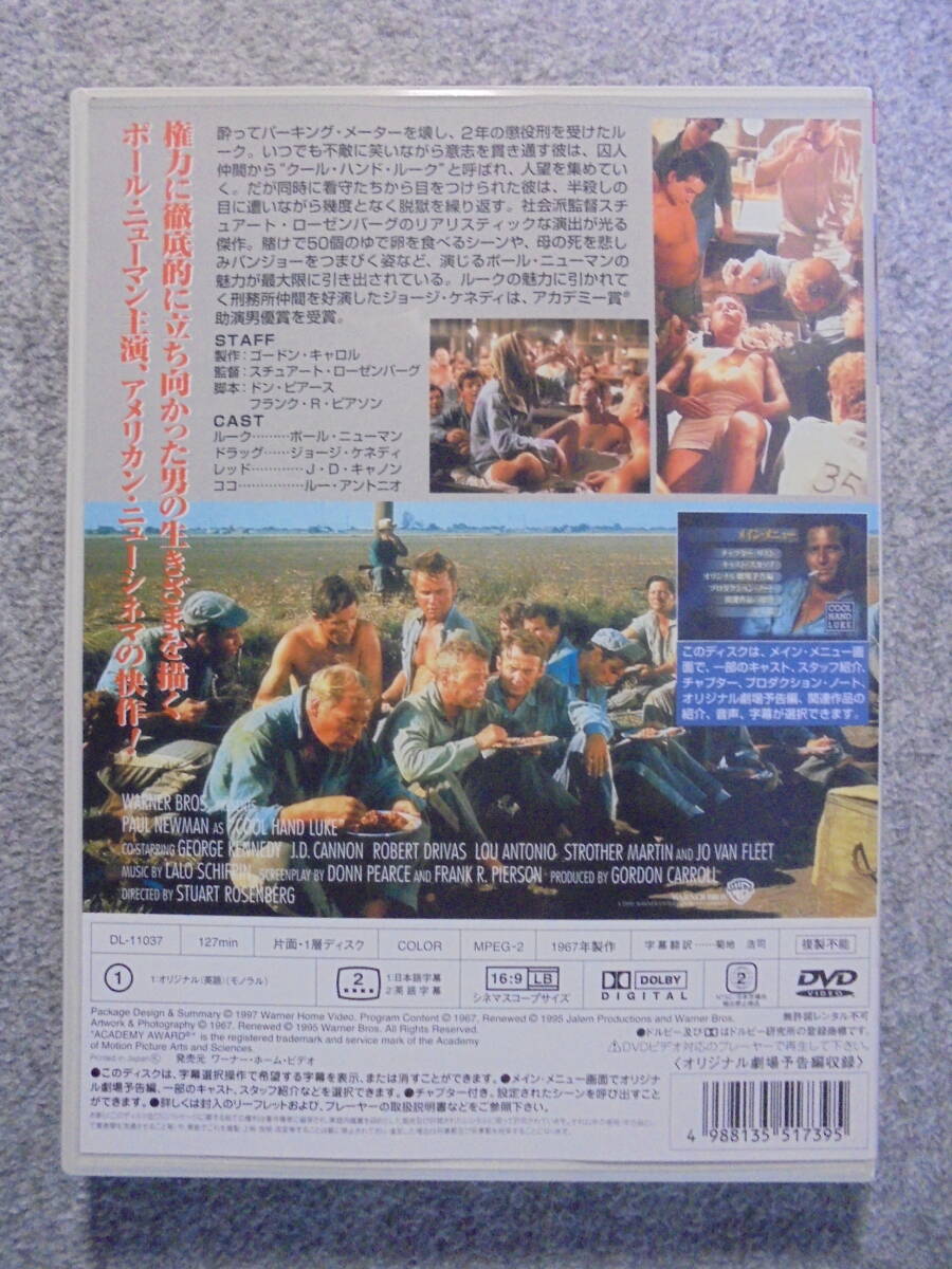 DVDアクション映画　ポール・ニューマン主演　「暴力脱獄」　中古良品_画像2