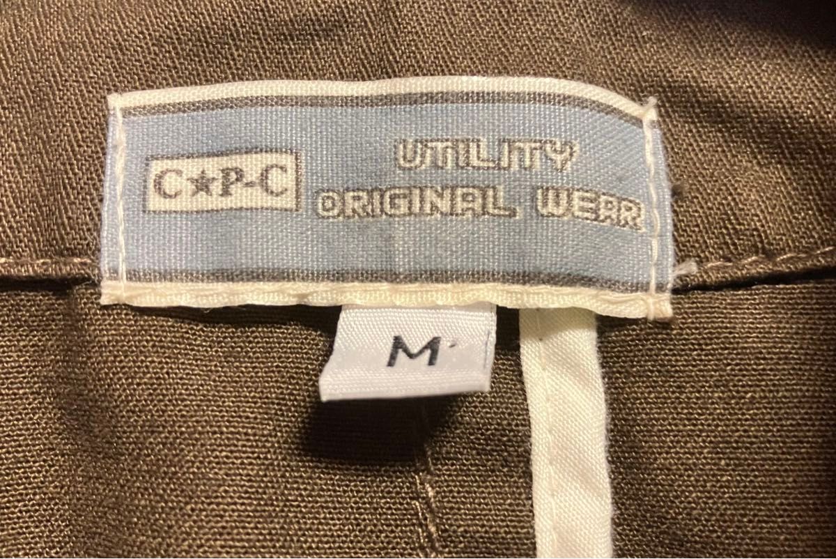C.P.C お洒落なデザイン　ブラウン肩章コットンカジュアルジャケット(M)USED 