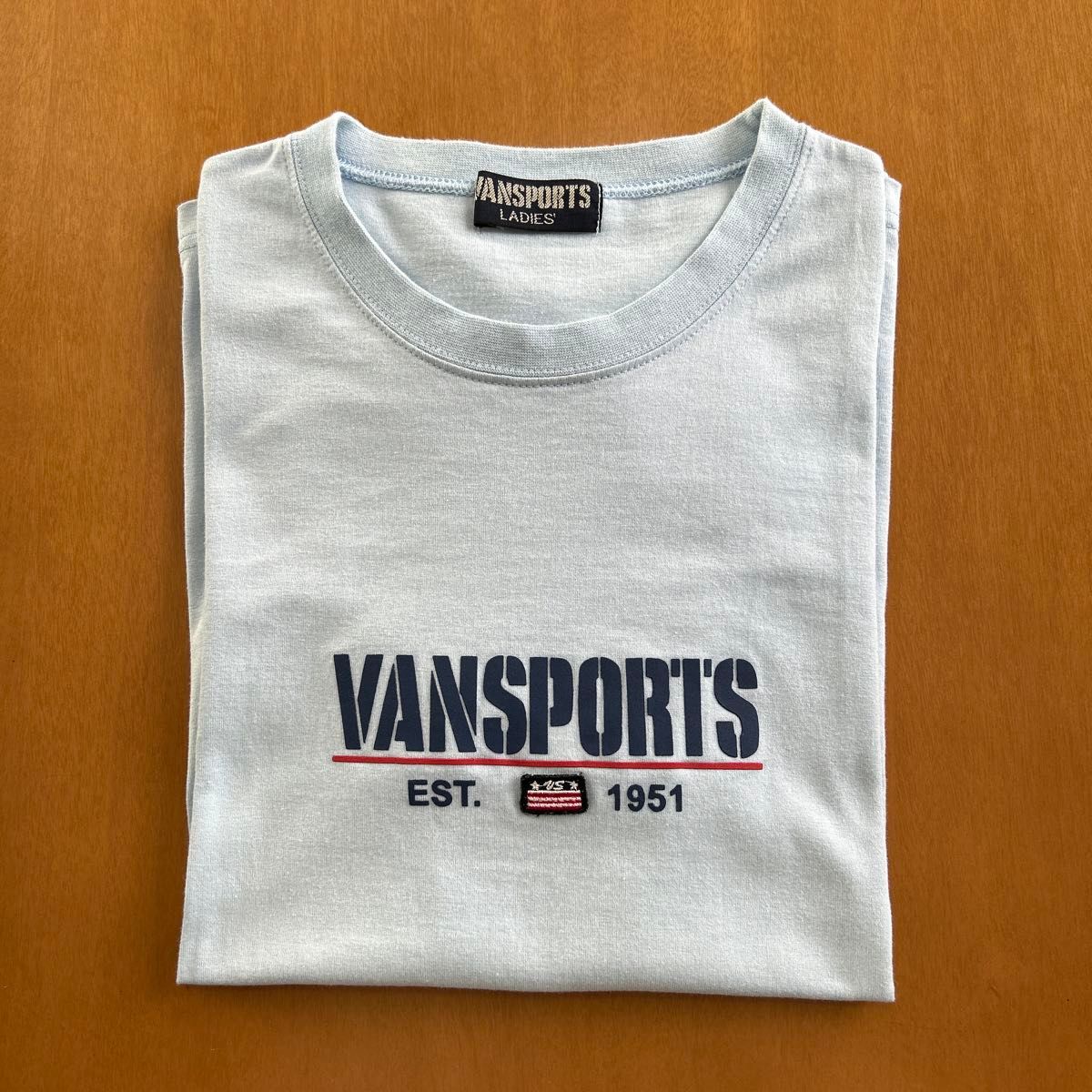 VANSPORTS バンスポーツ　ロゴTシャツ 半そでTシャツ　水色　Lサイズ