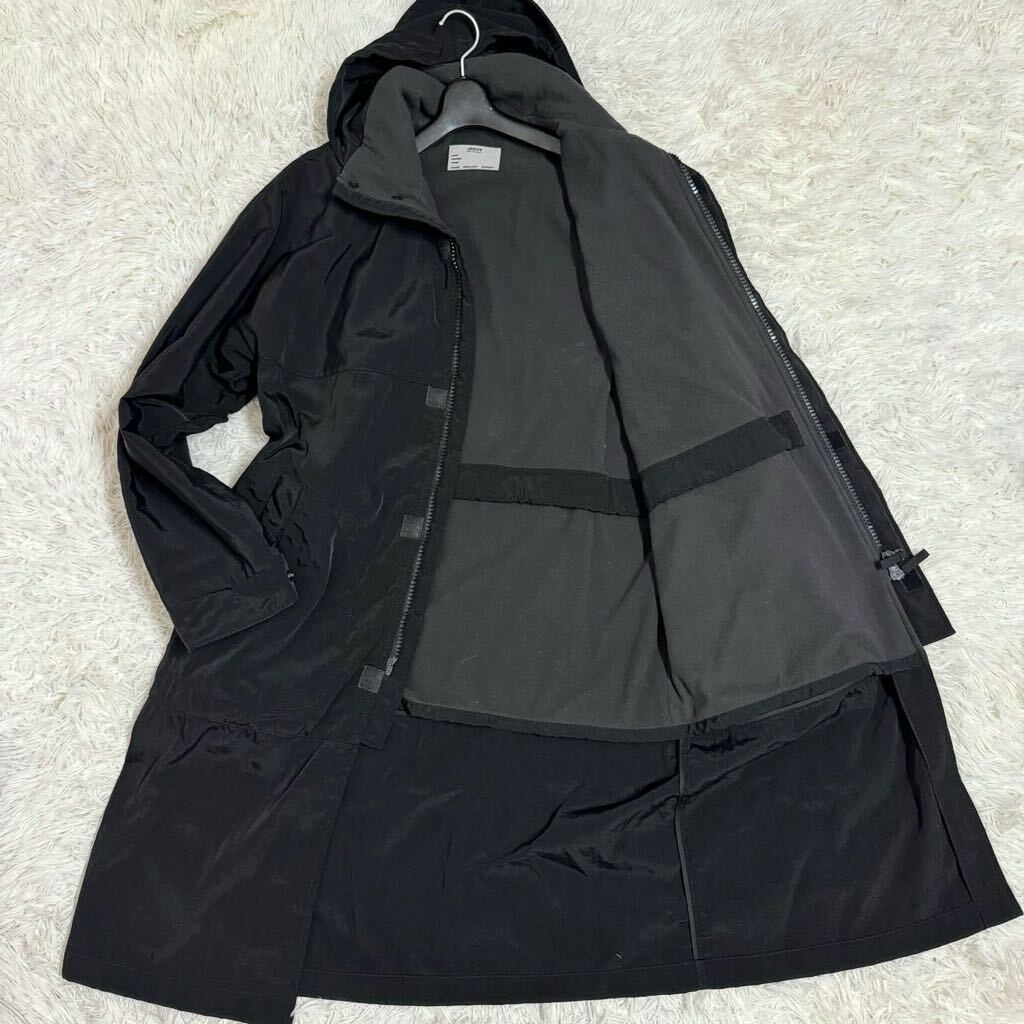 アルマーニコレツィオーニ ARMANI COLLEZIONI モッズコート ロングコート 撥水 WATER REPELLENT ジップアップ ブラック 黒 46 M〜L 春の画像1