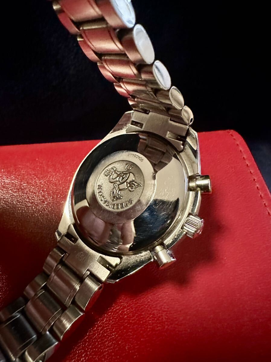 [ beautiful goods ] OMEGA Omega wristwatch Speedmaster day date 3523.30 men's chronograph Triple calendar silver self-winding watch free shipping 