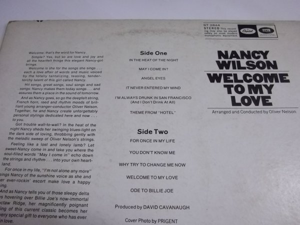 【輸入盤LP】Nancy Wilson/Welcome To My Love ST2844の画像6