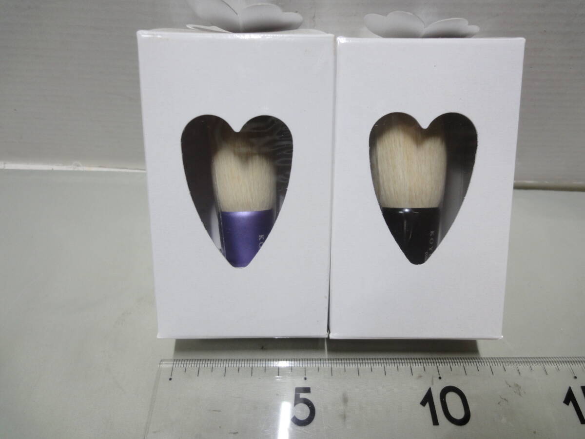 【ハート型洗顔ブラシ M 紫ｘ白/L 白 2個セット 熊野筆】未使用品の画像1