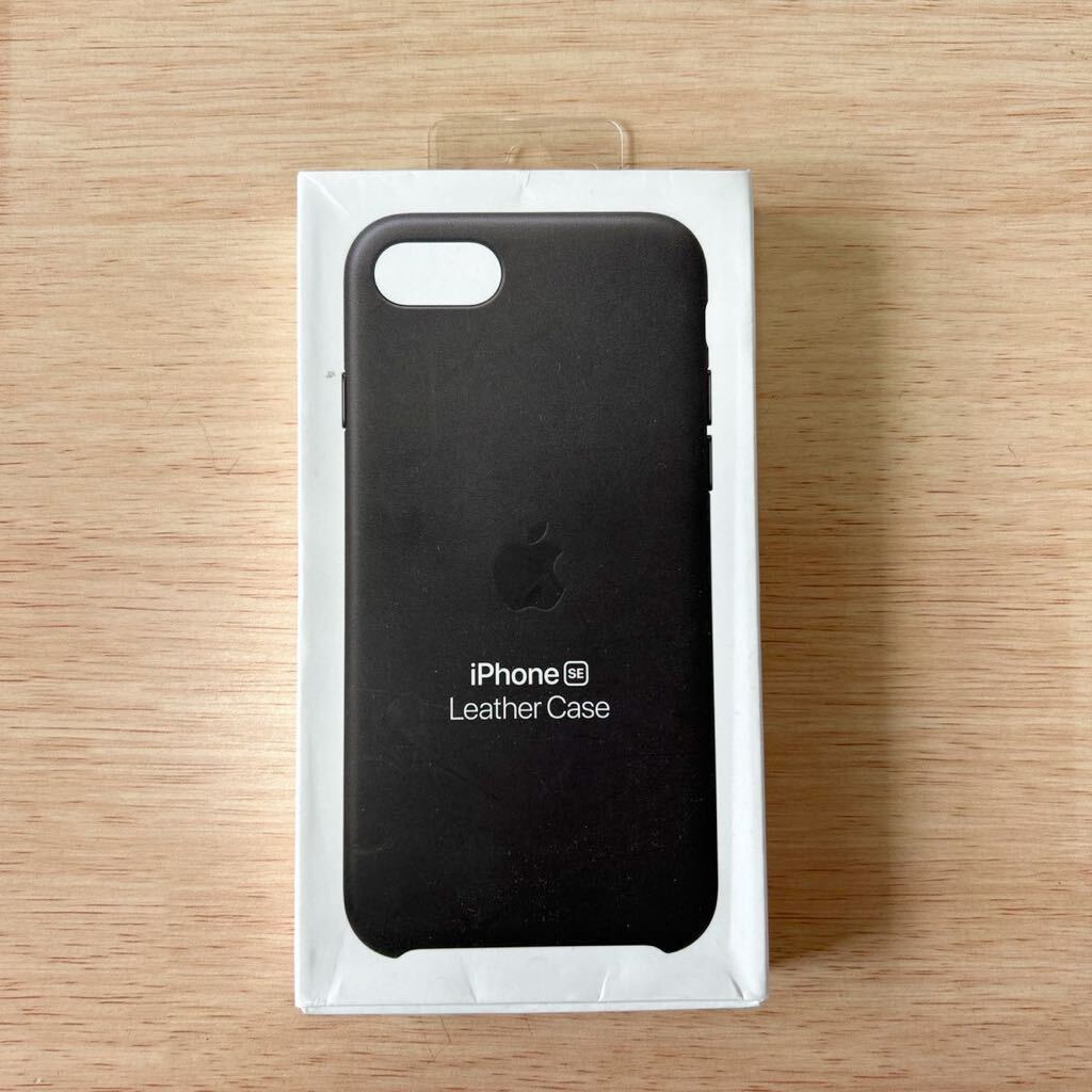 【一部キズあり】Apple アップル 純正 iPhone 7 / 8 / SE レザーケース・ブラック 309Cの画像1