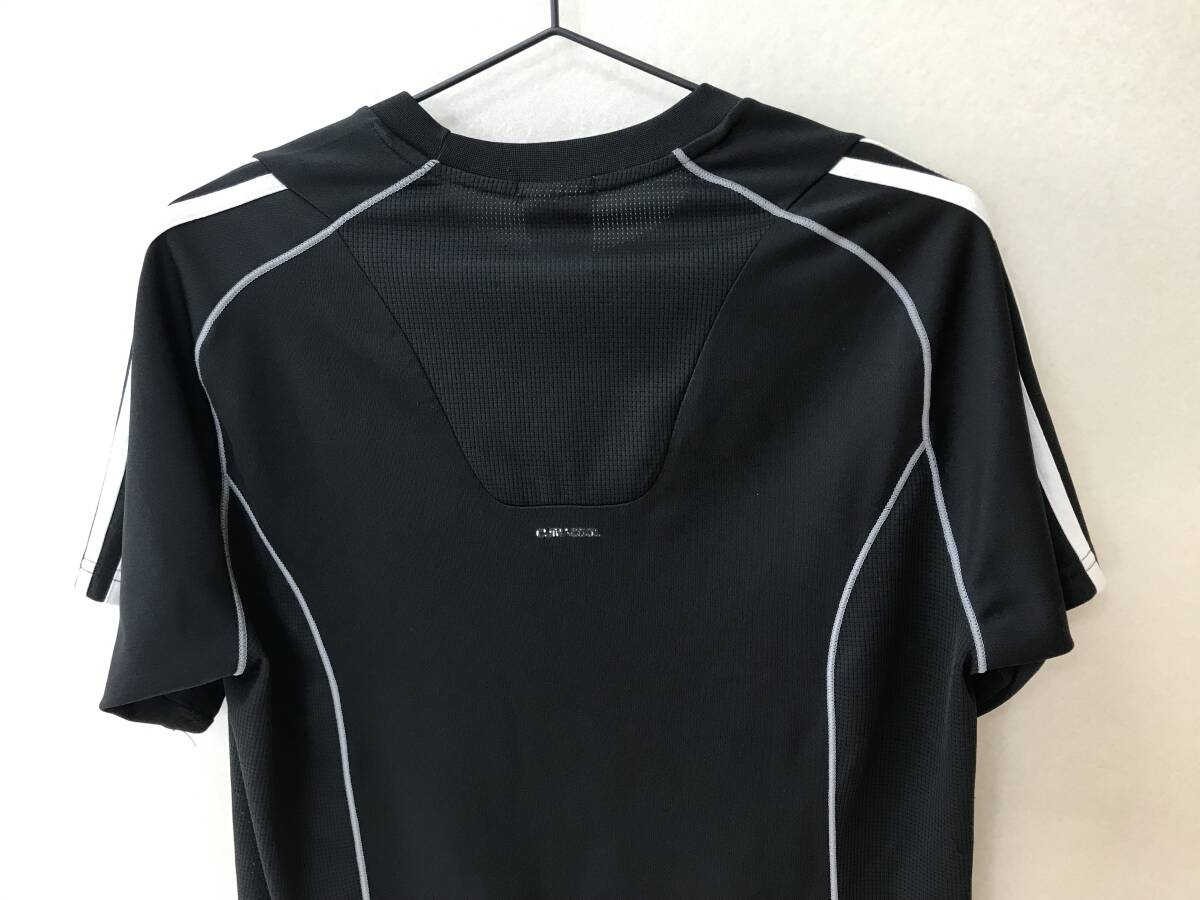 adidas アディダス トップス スポーツTシャツ メンズ Mサイズ ブラックxホワイト[ST-0832]_画像4