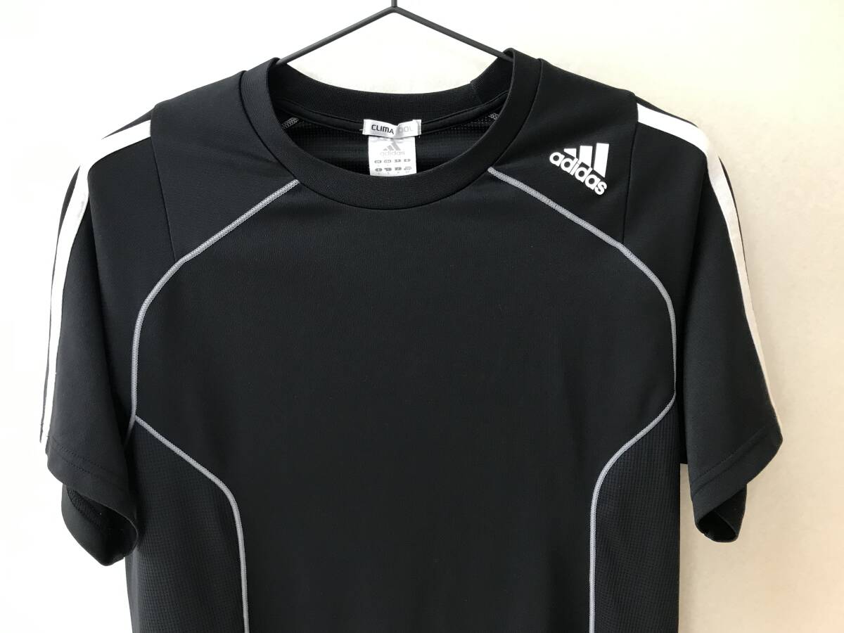 adidas アディダス トップス スポーツTシャツ メンズ Mサイズ ブラックxホワイト[ST-0832]_画像3