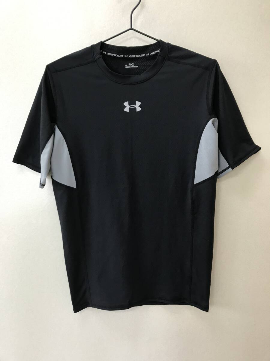 UNDER ARMOUR アンダーアーマー トップス 半袖スポーツTシャツ メンズ XLサイズ ブラック×グレー [ST-0713]の画像1