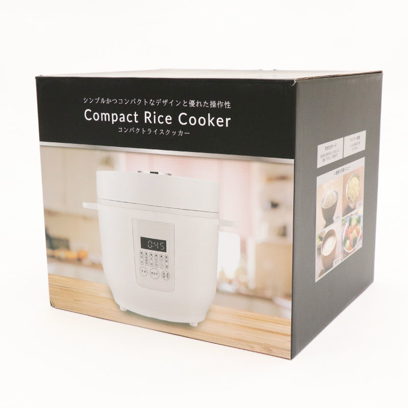 アウトレット☆コンパクトライスクッカー HK-DRC04 WH 炊飯器 ホワイト シンプル 新生活 デジタル表示 未使用 送料無料の画像4