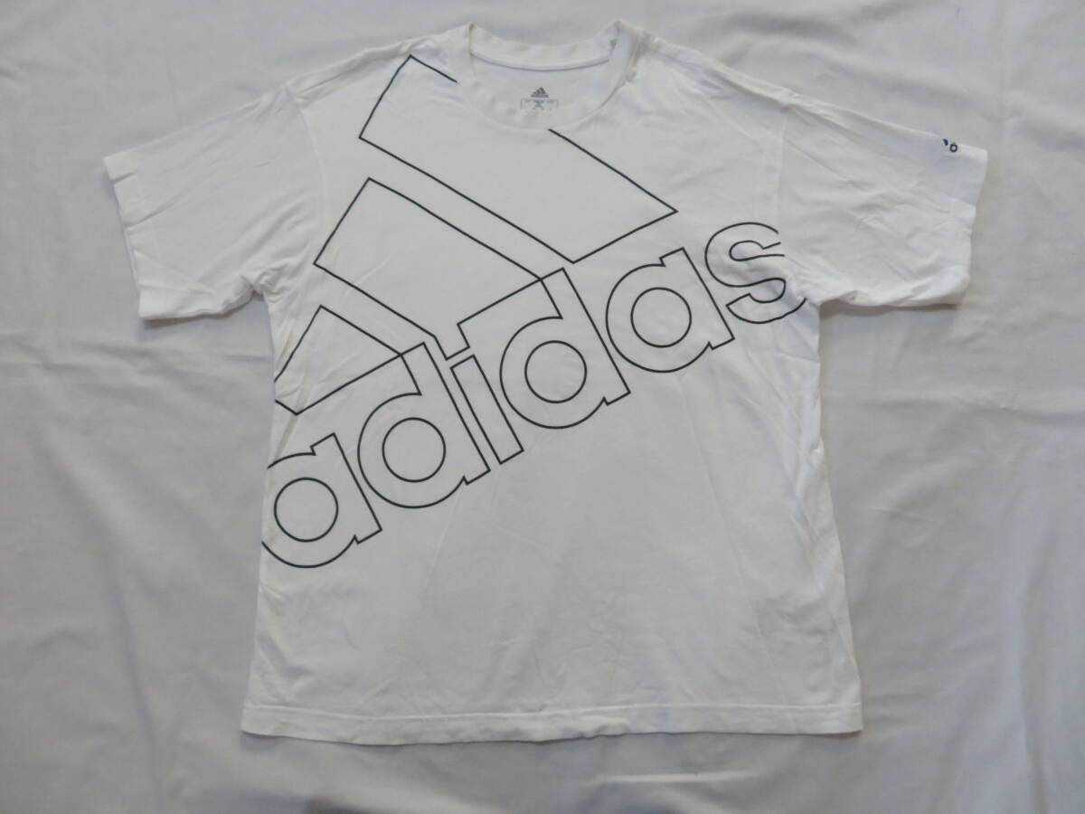 ☆USED美品☆　adidasアディダス　〈ビッグロゴ〉　半袖Tシャツ（M）_画像1