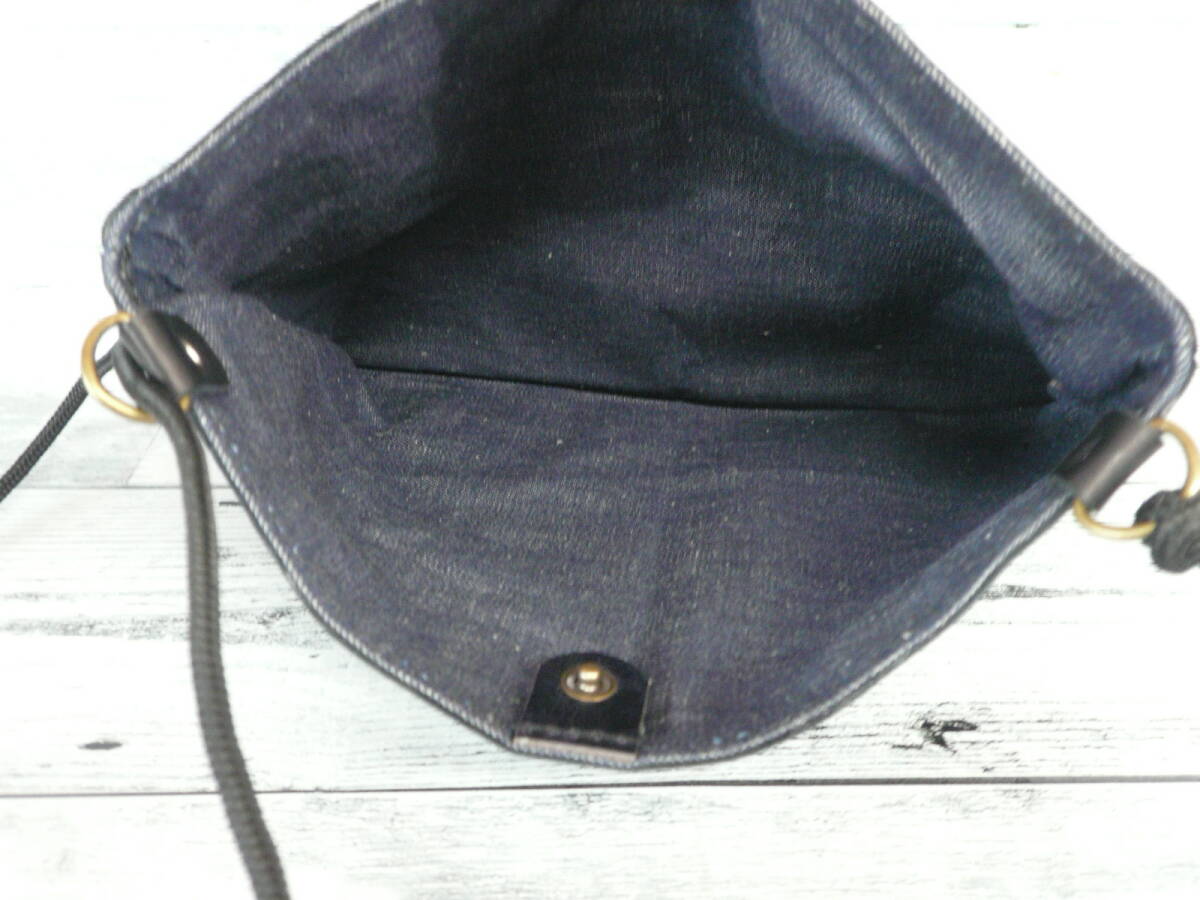  натуральная кожа sakoshu чёрная кожа ручная работа сделано в Японии сумка на плечо смартфон плечо тоже BLACK чёрная кожа использование легкий подкладка . надежно 