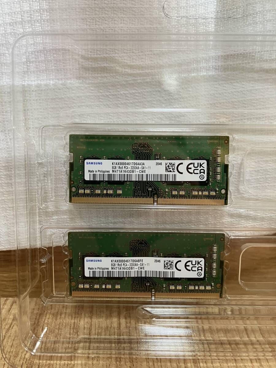 ■100円～■Samsung サムスン M471A1K43DB1-CWE SO-DIMM DDR4-3200 PC4-25600 260pin 8GB×2 16GB ノートPC用メモリー■の画像2