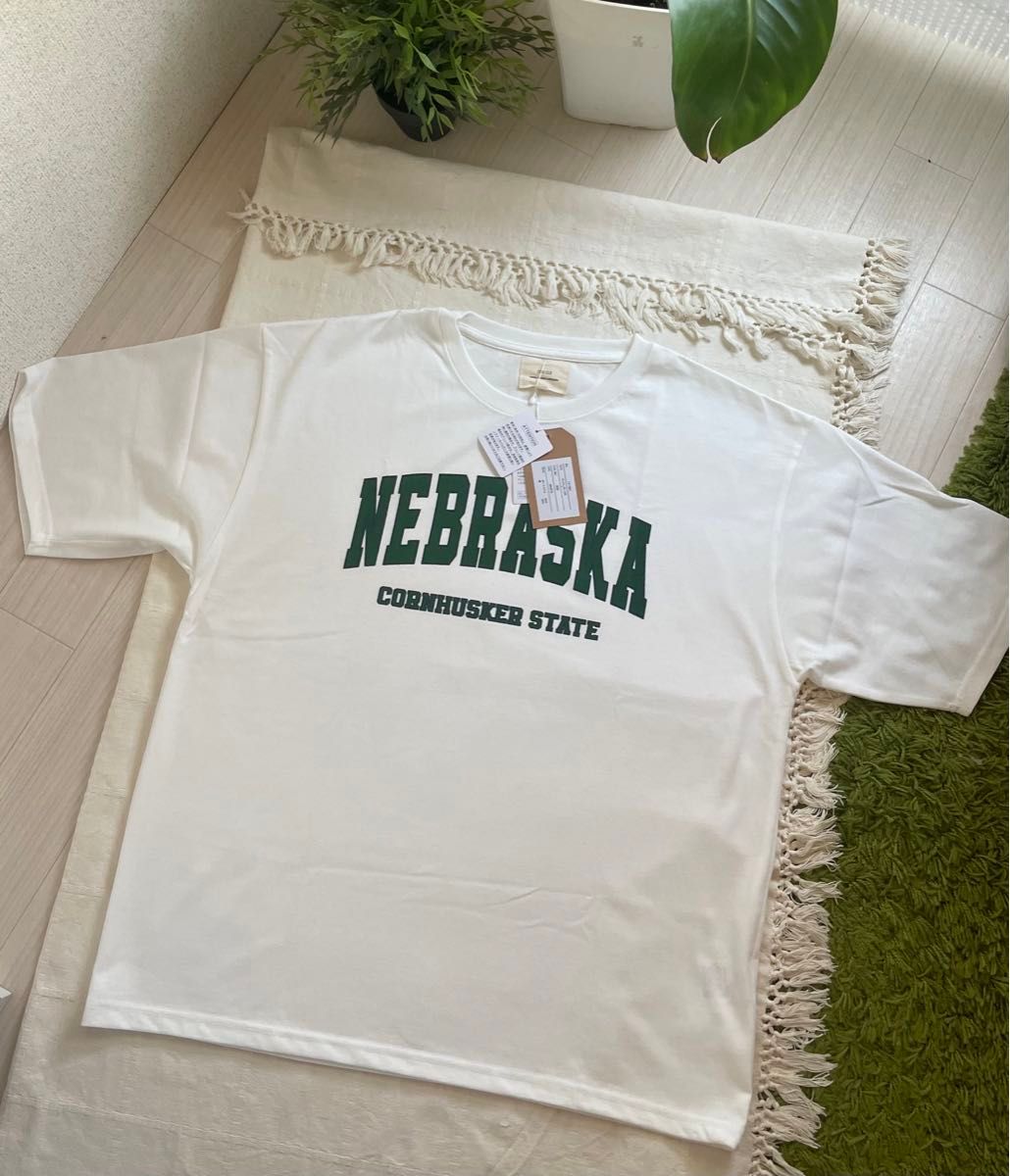 【新品】【未使用】【タグ付】NEBRASKA カレッジTシャツ　しっかり生地厚　ビックシルエット