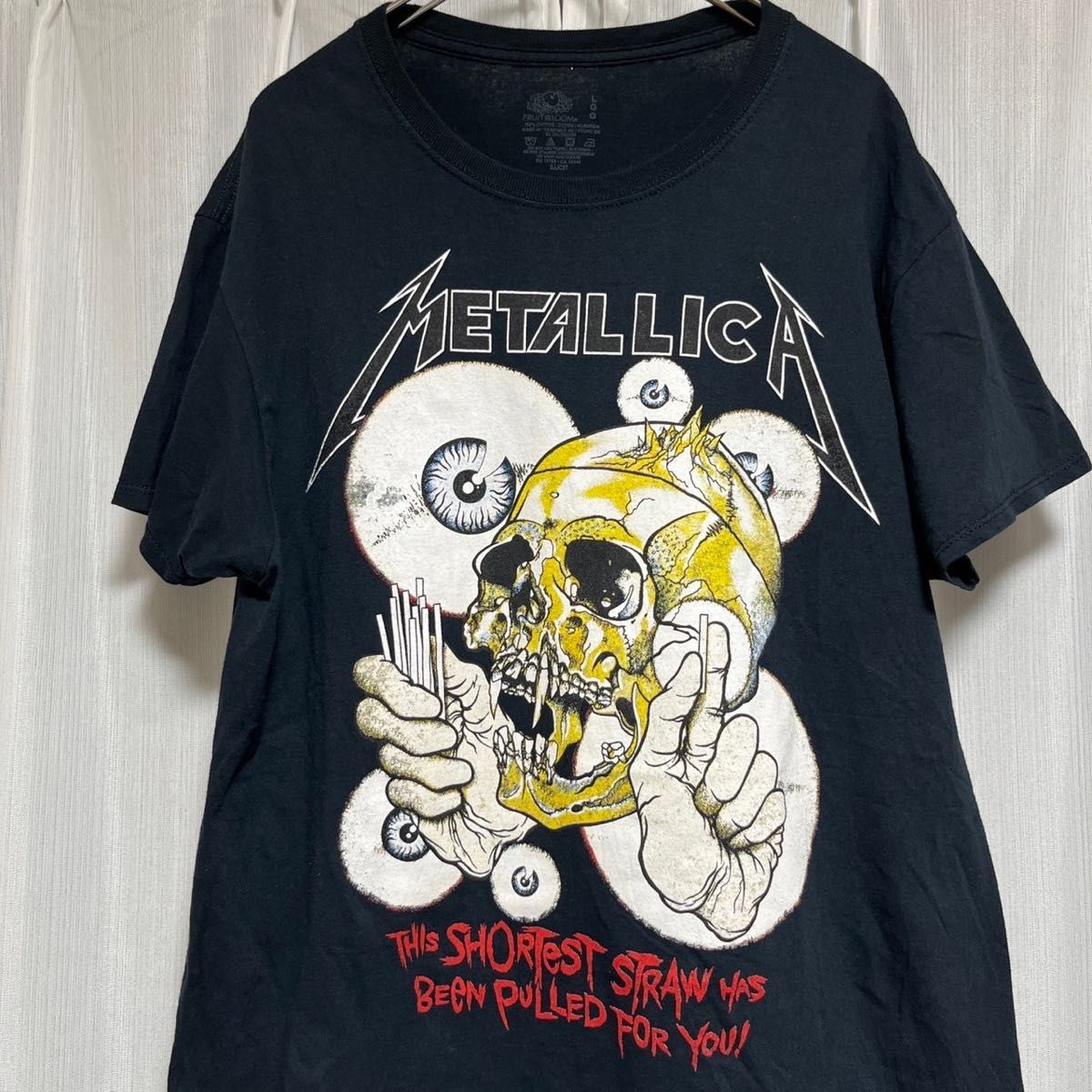 【大人気】メタリカ バンドTシャツ フルーツオブザルーム ブラック L