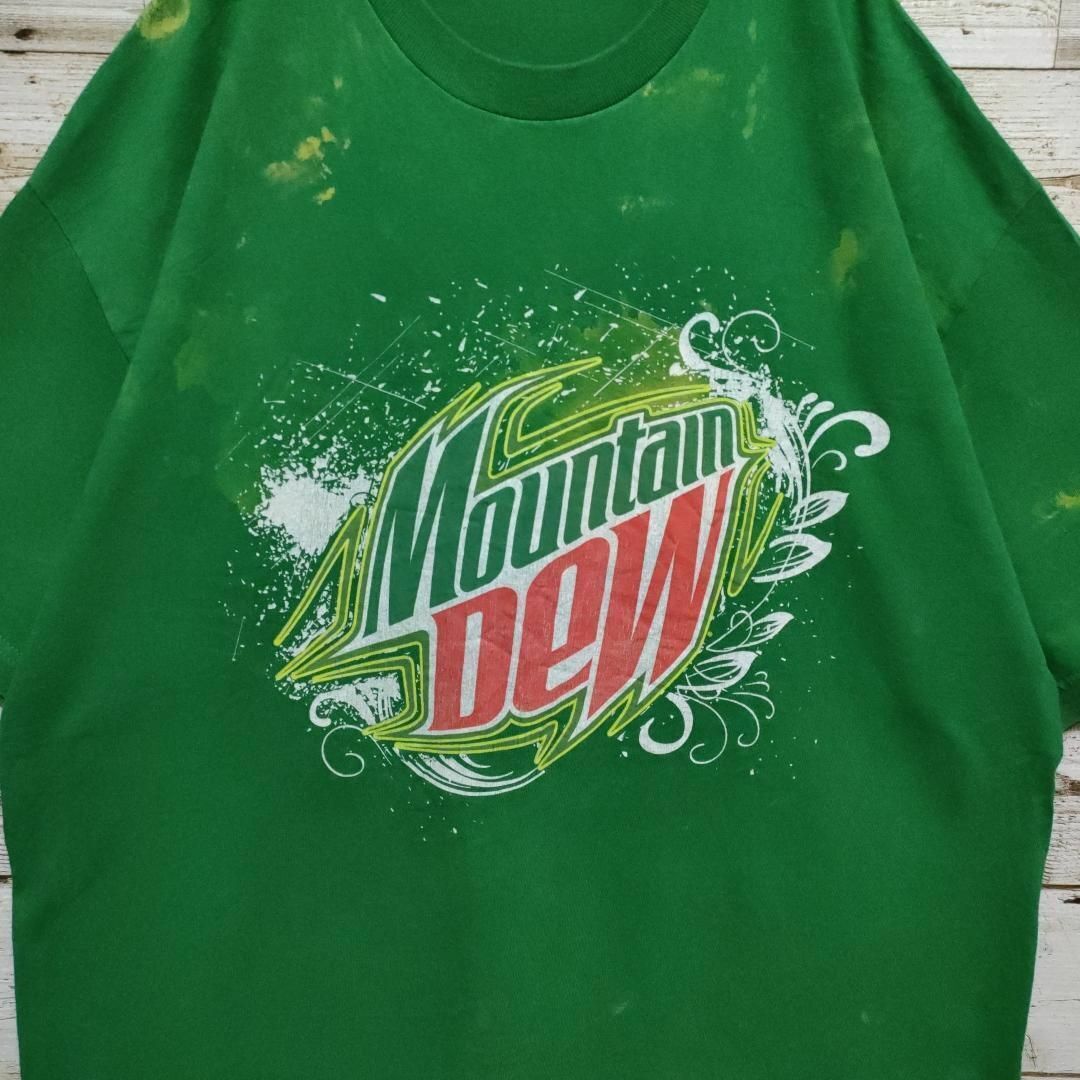 【609】00s USA古着 AAA MOUNTAIN DEW マウンテンデュー アドバタイジング 企業ロゴ プリントTシャツ メンズXL 古着Vintageグリーン 緑_画像7