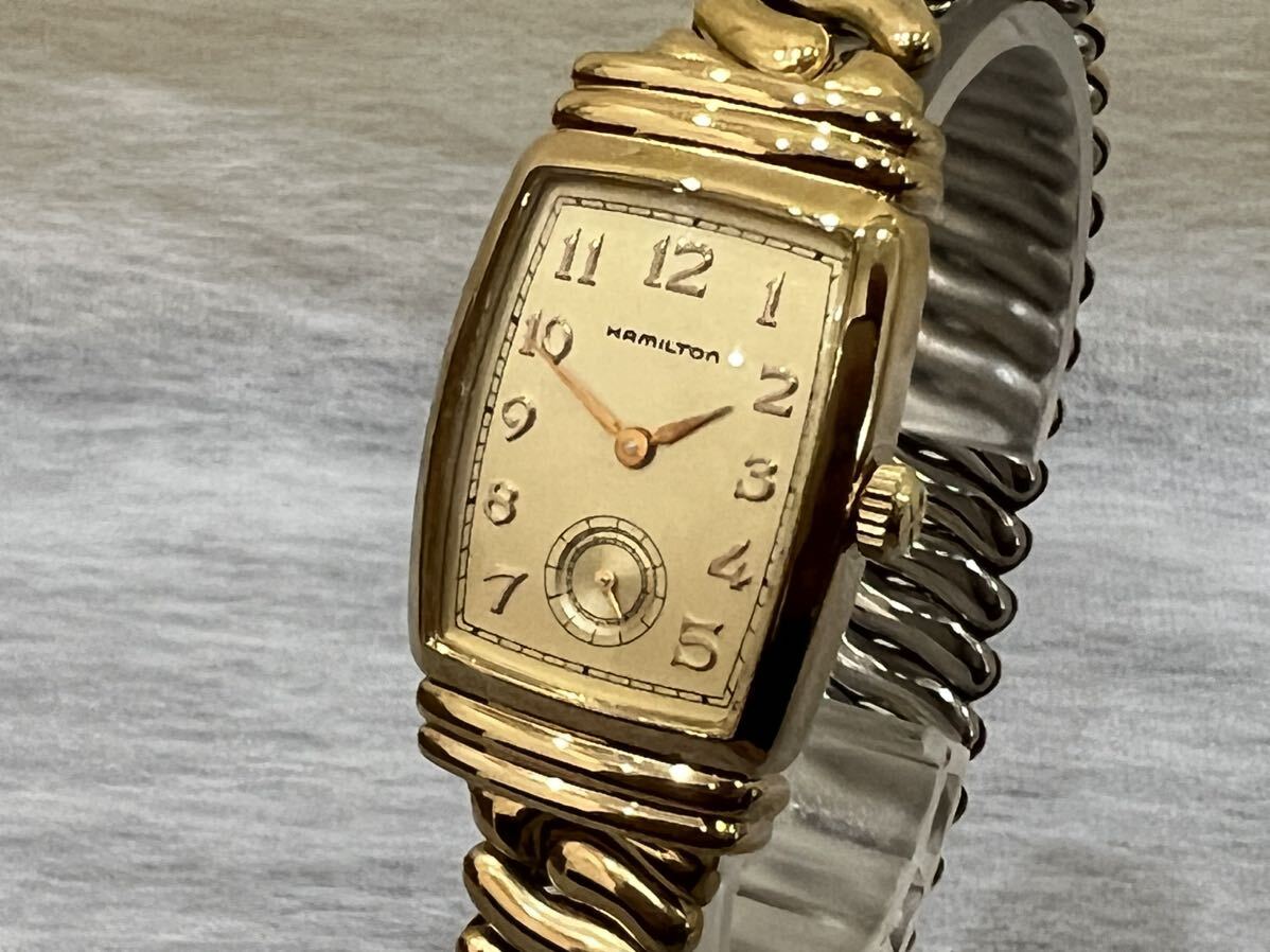 ◆ HAMILTON ハミルトン 6198A クォーツ ゴールドカラー スモセコ QZ レディース腕時計 ジャンク不動品 ◆の画像4