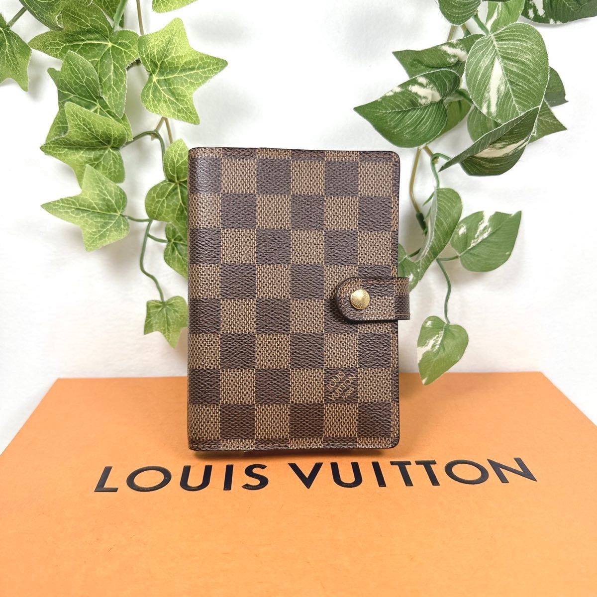 LOUIS VUITTON（ルイ・ヴィトン）ダミエ アジェンダPM 手帳カバー エベヌ ブラウン系 R20700 ゴールド金具　☆匿名配送